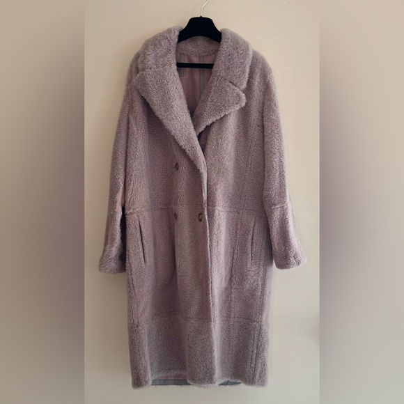 Yves Salomon Women's Cozy Lavender Teddy Jacket - Picture 1 of 8